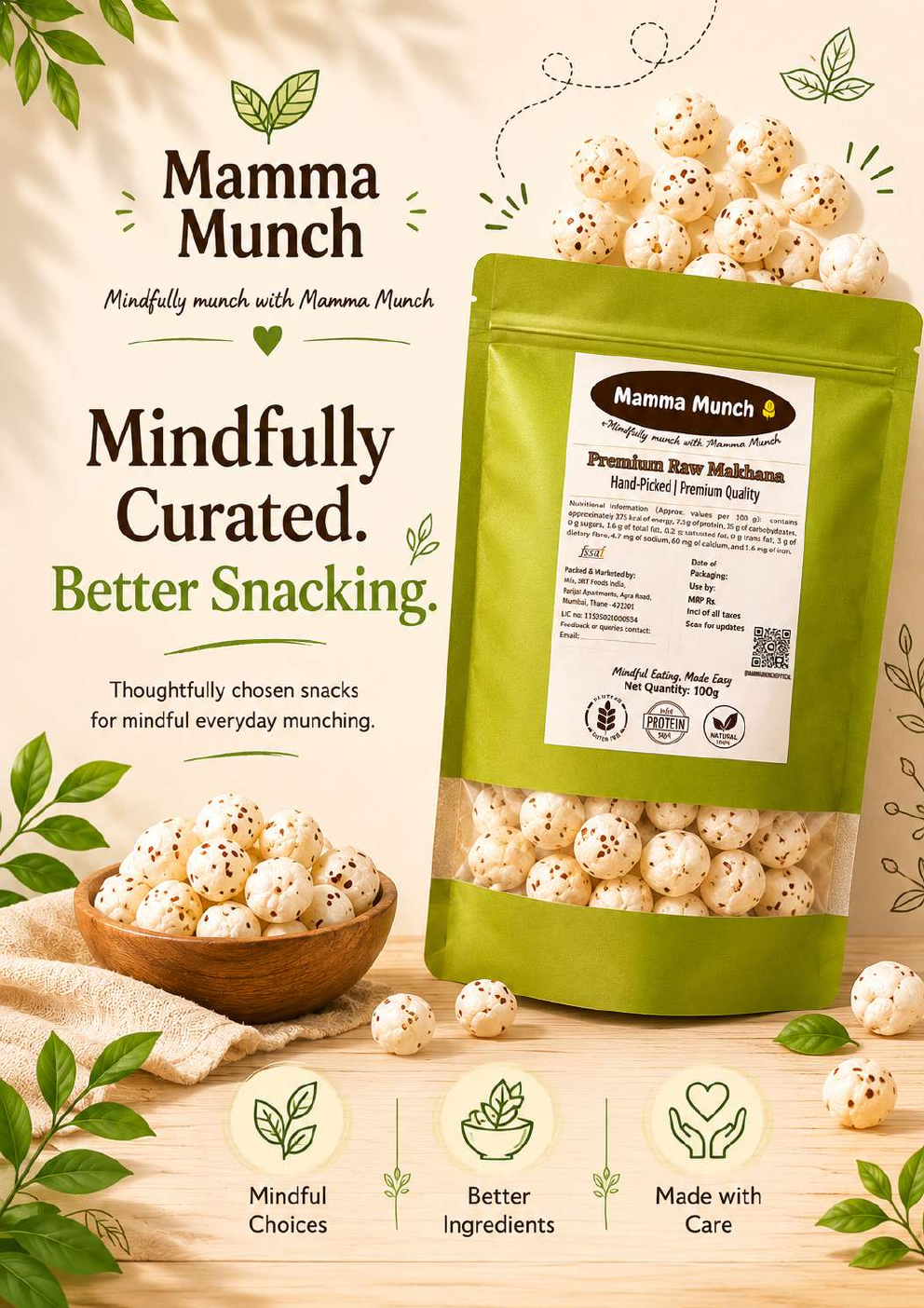 Mamma Munch premium raw makhana pack