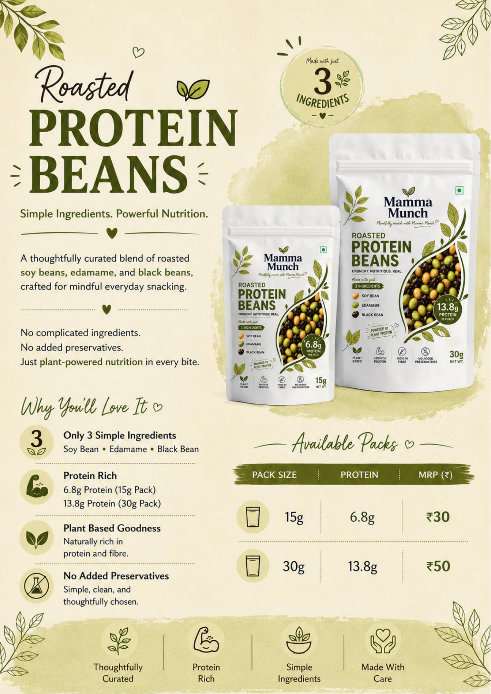 Mamma Munch roasted protein beans product catalogue